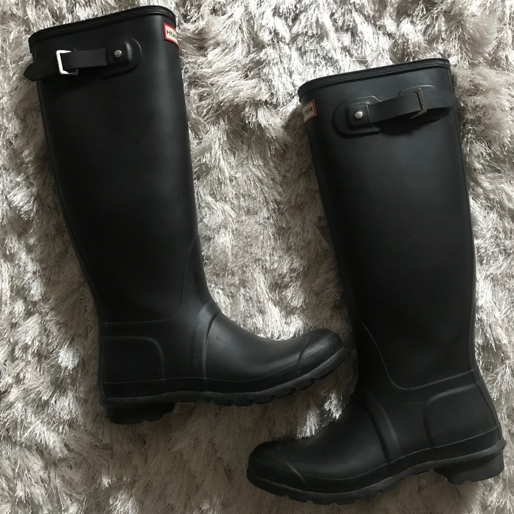 Black Matte Hunter Rain boots